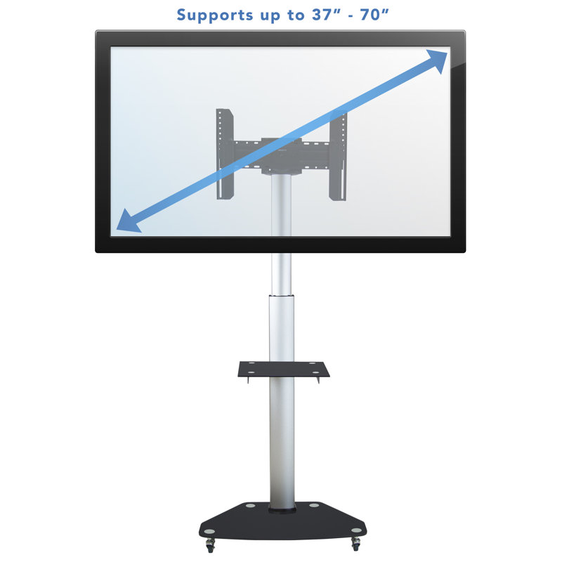 MountIt! Mobile TV Cart, Height Adjustable Rolling Stand with